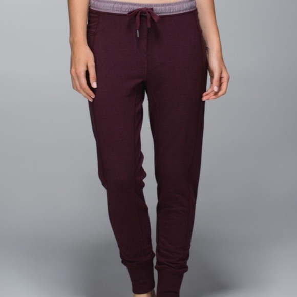 Lululemon Happy Yin Year Pants Sweatpant II Heathered Bordeaux Drama Purple 2 - Picture 2 of 11
